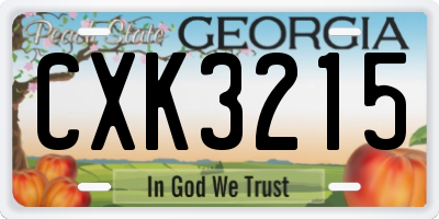 GA license plate CXK3215