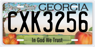GA license plate CXK3256