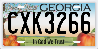 GA license plate CXK3266