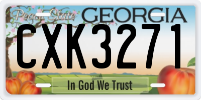 GA license plate CXK3271