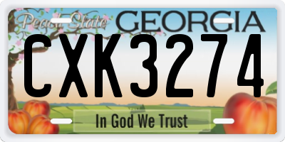 GA license plate CXK3274