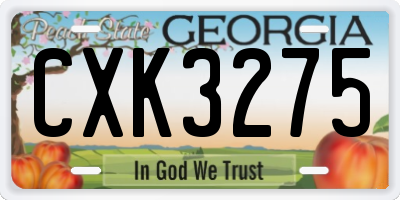 GA license plate CXK3275