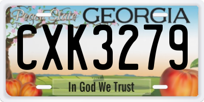 GA license plate CXK3279