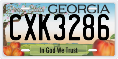 GA license plate CXK3286