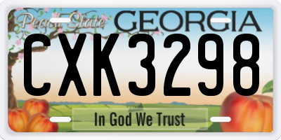 GA license plate CXK3298