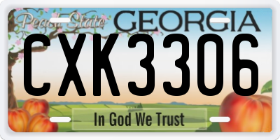 GA license plate CXK3306
