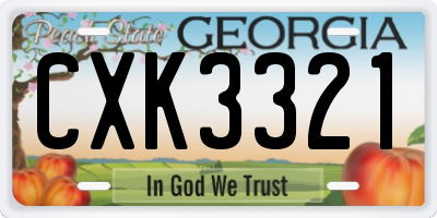 GA license plate CXK3321