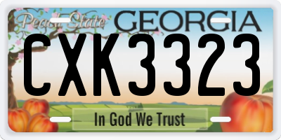 GA license plate CXK3323