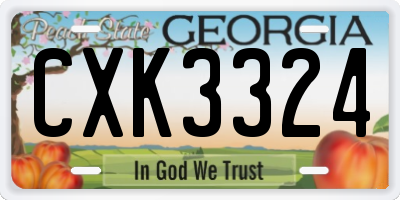 GA license plate CXK3324