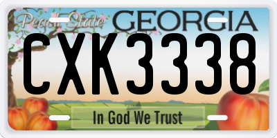 GA license plate CXK3338