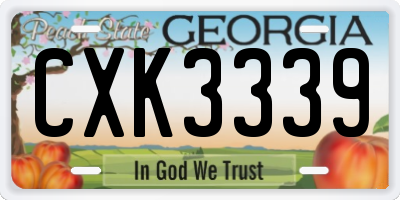 GA license plate CXK3339