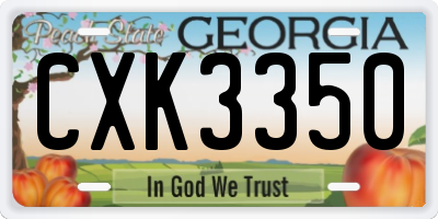 GA license plate CXK3350