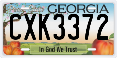 GA license plate CXK3372