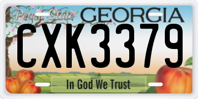 GA license plate CXK3379