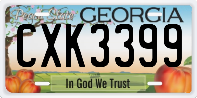 GA license plate CXK3399