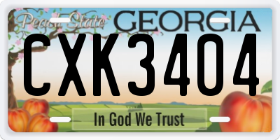 GA license plate CXK3404