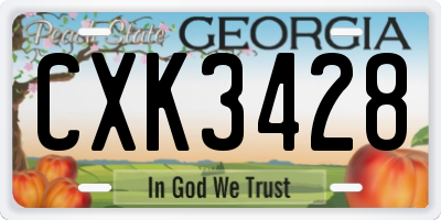 GA license plate CXK3428