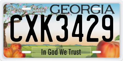 GA license plate CXK3429