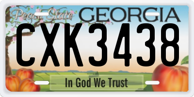 GA license plate CXK3438
