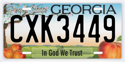 GA license plate CXK3449