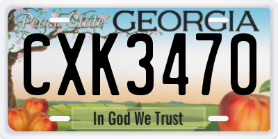 GA license plate CXK3470