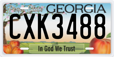 GA license plate CXK3488