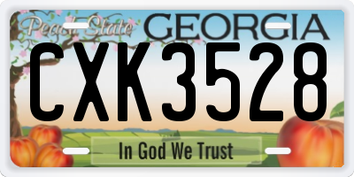 GA license plate CXK3528