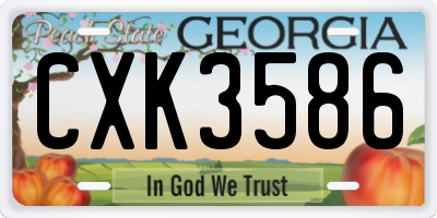 GA license plate CXK3586