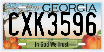 GA license plate CXK3596