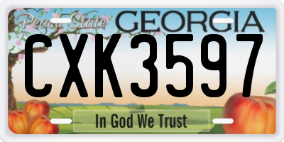 GA license plate CXK3597