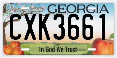 GA license plate CXK3661