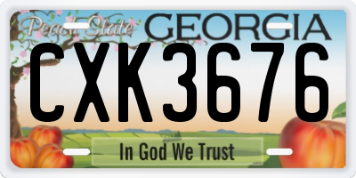 GA license plate CXK3676