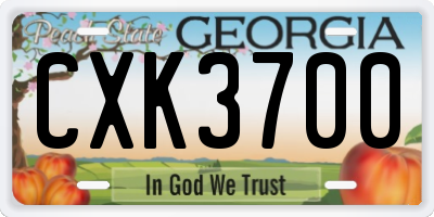 GA license plate CXK3700