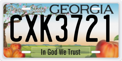 GA license plate CXK3721