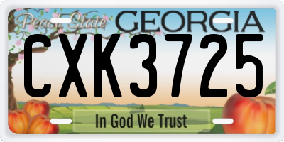 GA license plate CXK3725