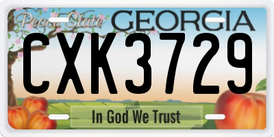 GA license plate CXK3729