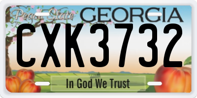 GA license plate CXK3732