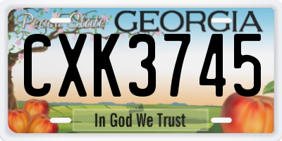 GA license plate CXK3745