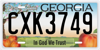 GA license plate CXK3749