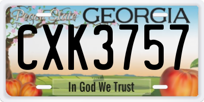 GA license plate CXK3757