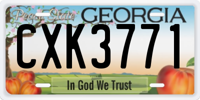 GA license plate CXK3771