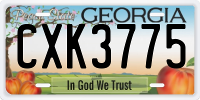 GA license plate CXK3775