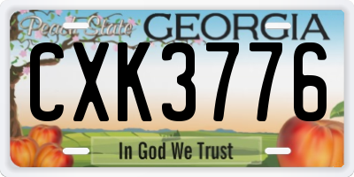 GA license plate CXK3776
