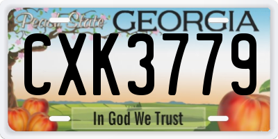 GA license plate CXK3779