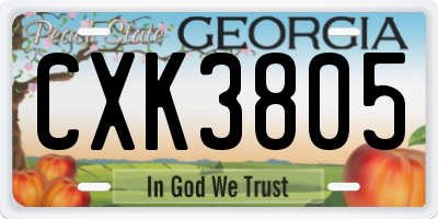 GA license plate CXK3805