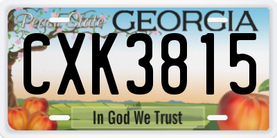GA license plate CXK3815