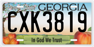 GA license plate CXK3819