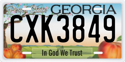 GA license plate CXK3849