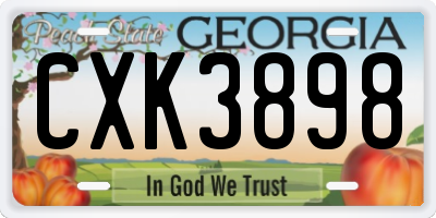 GA license plate CXK3898