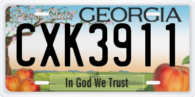 GA license plate CXK3911